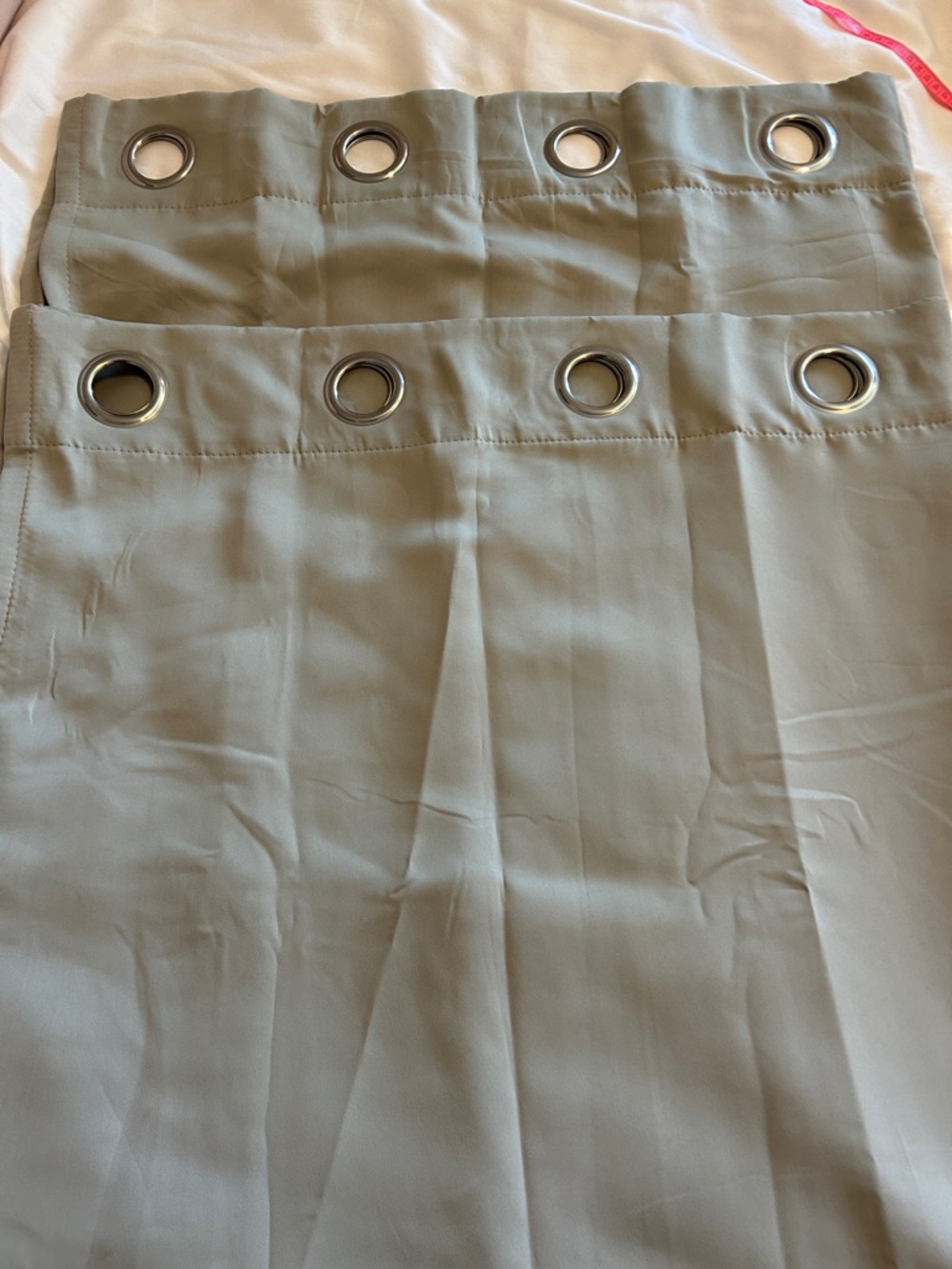 SET of Light Gray Grommet top  BLACKOUT  Curtain Panels